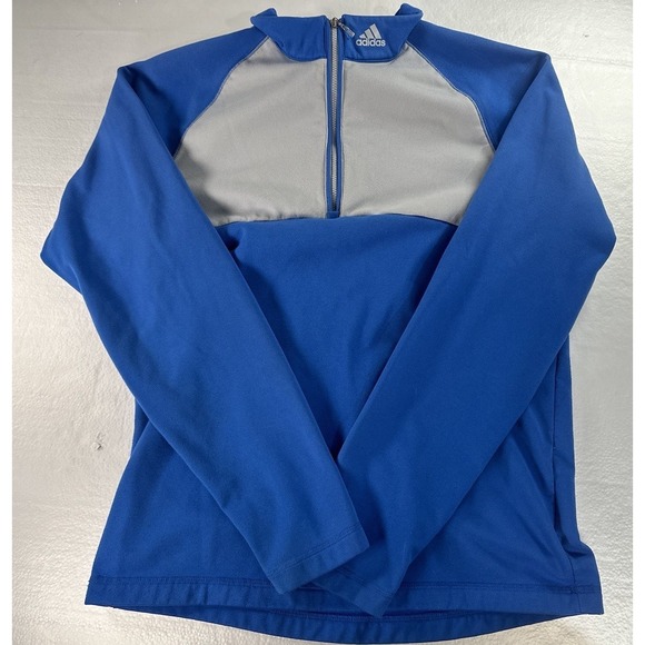 adidas Other - Adidas Jacket Pullover Men's Small S Quarter Zip Climawarm Fleece Blue Gray